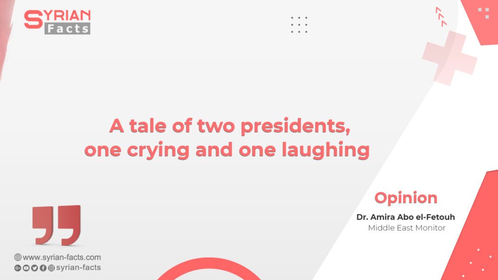 A tale of two presidents, one crying and one laughing