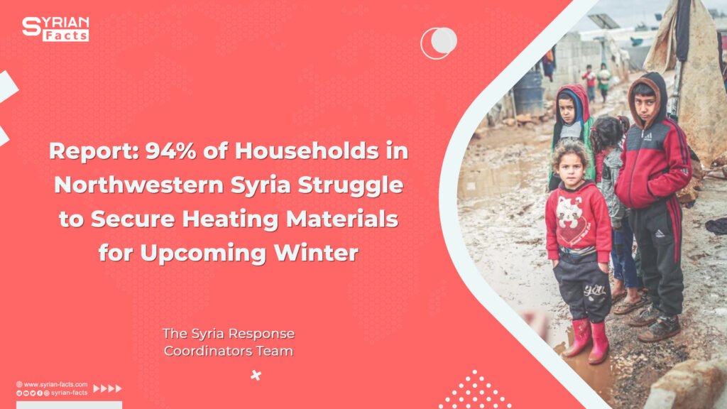 Report: 94% of Households in Northwestern Syria Struggle to Secure Heating Materials for Upcoming Winter